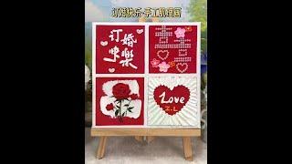 Anyone can make the painting of Congratulation on Engagement with sand texture painting technique.