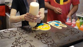 Amazing Freehand Pancake Artist - Thai Street Food