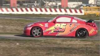 Real Lightning McQueen (Disney Cars Film) Running on Track : Video