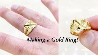 Making a Gold Signet Ring by Hand! Gold Jewelry Making | How it's Made | 4K Video