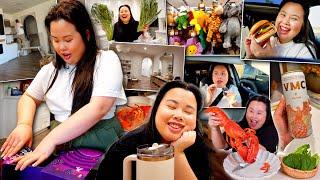 VLOG: getting a shocking surprise  house sneak peek, asian grocery haul, cooking a lobster, drinks!