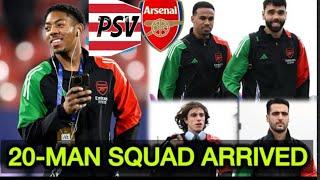 Arsenal Arrives in the Netherlands for Champions League Clash Against PSV