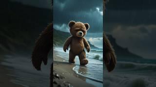 The Teddy Walks Grumpily Through the Rain… Then Inflates Out of Control 