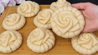 Delicious Rose Buns with Delicate Filling  | Step-by-Step Baking Recipe
