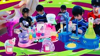 DIY Glam Slimes | DIY Slime by Aidan | Fun Team Work | Fun Play Slime | Chemistry Lab | Kids Video