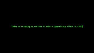 CSS - Awesome Typewriter Effect with Terminal Appearance