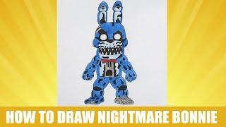 How to draw Nightmare Bonnie, FNAF, Как нарисовать Кошмарного Бонни, ФНАФ