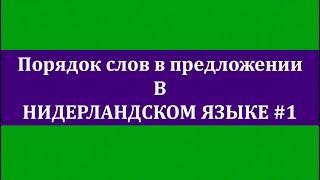 Порядок слов в предложении (голландский язык). Урок #1 Основы.