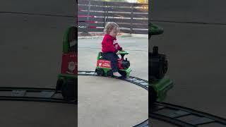 #baby AJ enjoying his first train ride #toys