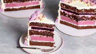 Blackcurrant Chocolate Cake Recipe  / blackcurrant mousse / confit / chocolate biscuit Recipe