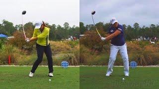 LYDIA KO vs INBEE PARK - SYNCED DRIVER GOLF SWING REGULAR & SLOW MOTION 1080p HD