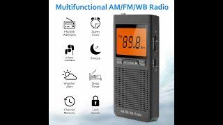 AM FM Radio Battery Operated Radio Portable Pocket Auto-Search Emergency