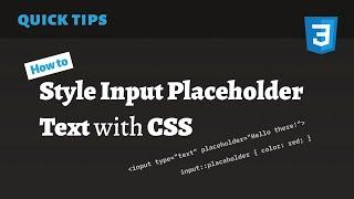 How to Style Input Placeholder Text with CSS