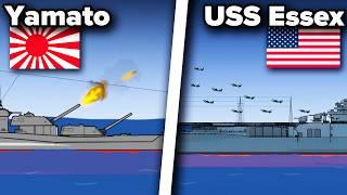 Yamato VS USS Essex | Battleship Animation