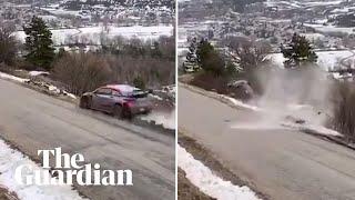 Ott Tanak walks away after dramatic crash in Monte Carlo Rally