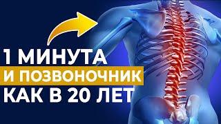 Всего ОДНО упражнение, и позвоночник как в 20 лет! / Избавиться от боли в спине за 1 минуту