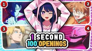  Can You Guess 100 Anime OPENING in Just 1 Second?  Anime Opening Quiz