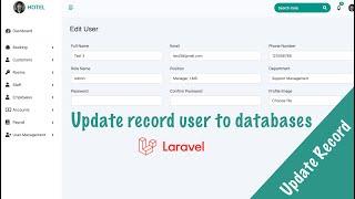 Update Record User Management Laravel 10 | Hotel System