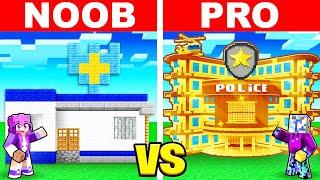 NOOB vs PRO: POLICE STATION House Build Challenge!