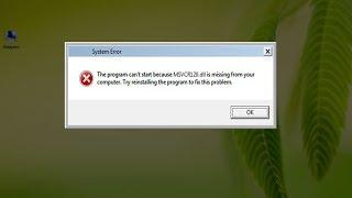 How to Fix MSVCR120.dll Missing Error.