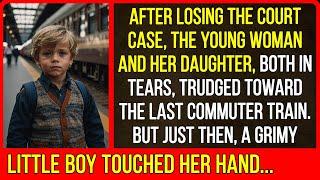 After losing the court case, the young woman and her daughter, both in tears, trudged toward...