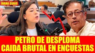 ¡Gustavo Petro se desploma! La peor caída en encuestas: desaprobación histórica DIANA DIAGO