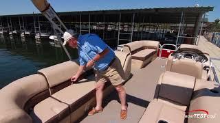 Sun Tracker Party Barge 22 XP3 (2018-) Test Video - By BoatTEST.com