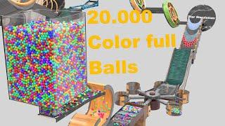 20 000 Colorful Balls Marble Run Loop animation V20 #marblerun #marblerace #blendercycles