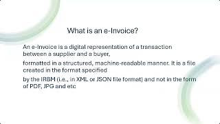 What is an E invoice ?