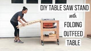 DIY Table Saw Stand With folding Outfeed Table- Anika's DIY Life