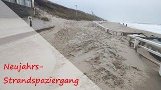 Spaziergang an Neujahr am Strand von Sylt 01.01.2025