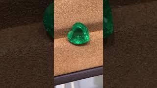 Heart Lab Grown Colombian Vivid Green Emerald 7.94ct #green #emerald #colombia #gemstonejewelry