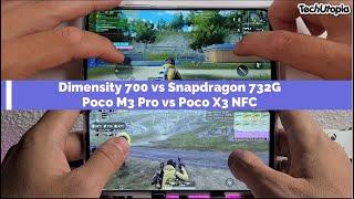 Dimensity 700 vs Snapdragon 732G Speed test/Gaming PUBG/Poco M3 Pro vs Poco X3 NFC