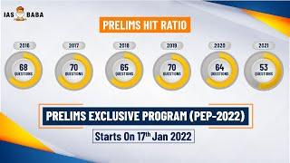 IASbaba's Prelims Exclusive Programme (PEP) | CRACK UPSC PRELIMS 2022