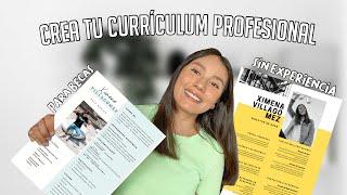 ¿Cómo hacer un CURRICULUM VITAE? PROFESIONAL, FÁCIL Y RAPIDO | Para BECAS + SIN EXPERIENCIA en CANVA