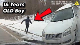 Shameless 14-Year-Old Boy Crashes Stolen Car in Wild Chase with Officers!