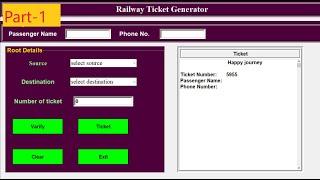 Free Ticket Software for Traveling || How to generate  receipt by using tkinter  || #gui || PART-1