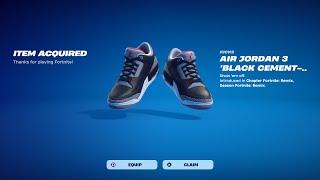 How To Get Air Jordan 3 Black Cement-Gray Kicks For FREE! (Fortnite)