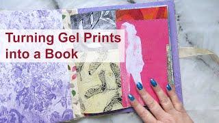 Too Many Gel Prints? Turn Them Into a Book!  #gelprints #handboundbook