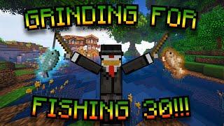 Painfully Grinding For FISHING 30 In HYPIXEL SKYBLOCK!!!