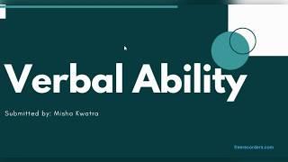 Verbal Ability Subject Verb Agreement" ||Part 2