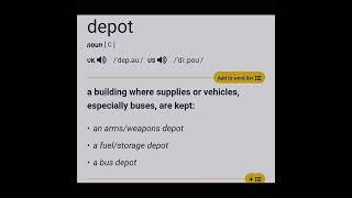 The meaning of #depot in #English