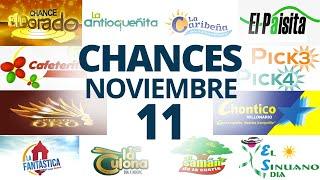 Resultados del Chance del Lunes 11 de Noviembre de 2024  Loterias 