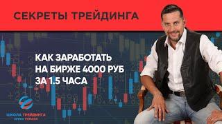 Как заработать на бирже 4000 руб за 1.5 часа. Сделка по системе Ерина Романа // Торговля на бирже