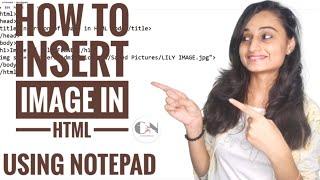 How to insert image in html using notepad || Code With Neha