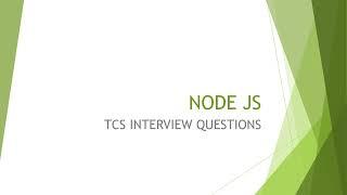 TCS Node.js Interview Questions