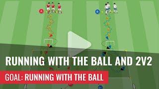 Soccer drill: Running with the ball and 2v2 (made with YouCoach soccer drill creator)