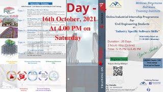 Day 4 :Industrial Internship Programme For Civil Engineering Students/2021/Tekla Structures /Rebar