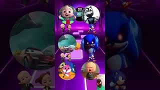 Cocomelon, Cartoon Cat, Lighting McQueen, Sonic Exe, Baby Shark Baby Boss l Tiles Hop 344 #shorts