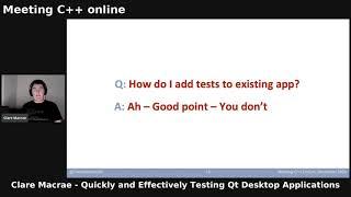 Clare Macrae - Quickly and Effectively Testing Qt Desktop Applications